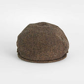 Plain Brown Country Weave Wool Flat Cap