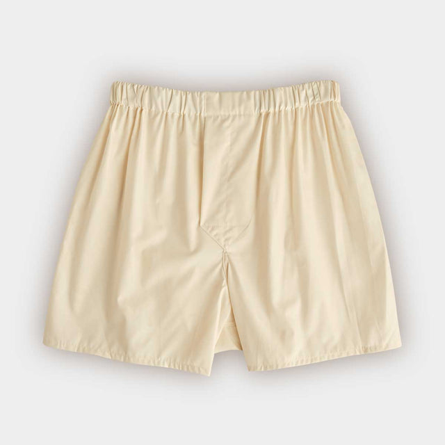 Classic Cream Cotton Poplin Boxer Shorts