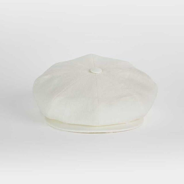 Cream Linen Gatsby Cap