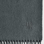 Plain Dark Grey Narrow Width Pure Cashmere Scarf