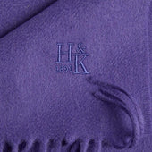 Plain Dark Lilac Narrow Width Pure Cashmere Scarf