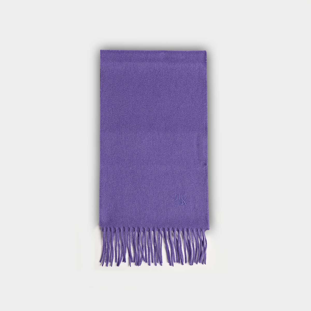 Plain Dark Lilac Narrow Width Pure Cashmere Scarf