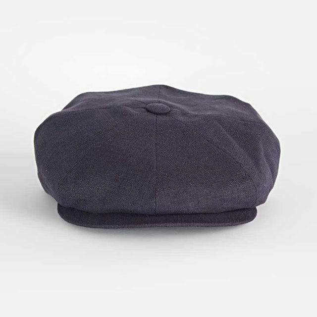 Dark Navy Linen Gatsby Cap