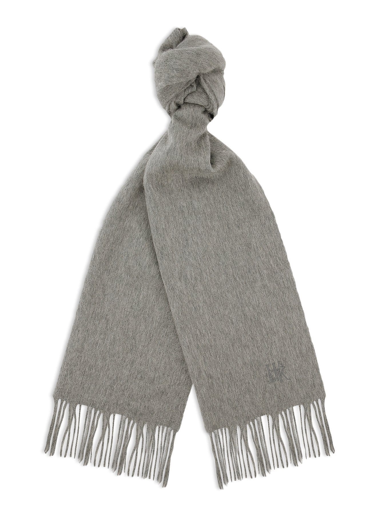 Plain Flannel Grey 100 Cashmere Scarf