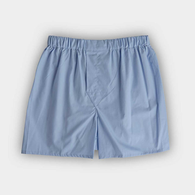 Classic French Blue Cotton Poplin Boxer Shorts