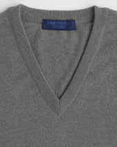 Grey V Neck Cashmere Slipover