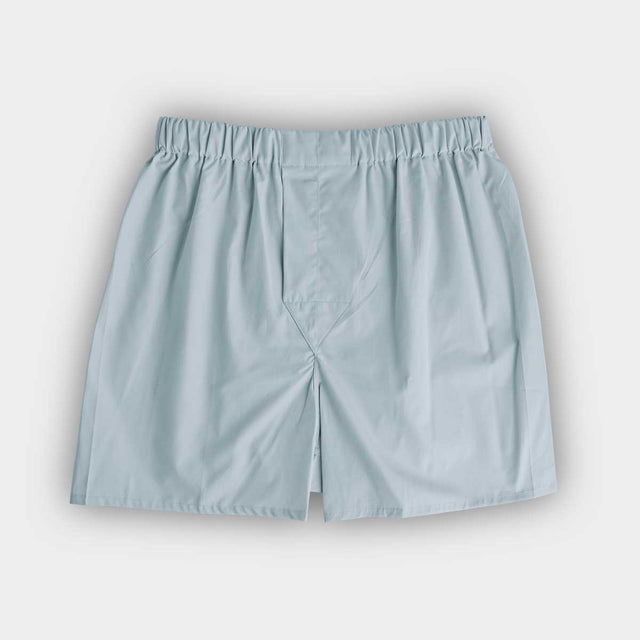 Classic Ice Blue Cotton Poplin Boxer Shorts