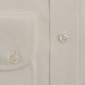 Contemporary Fit Plain Cotton Poplin Shirt With Classic Collar Two Button Cuff