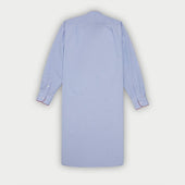 Plain Light End On End Cotton Nightshirt With Red Piping