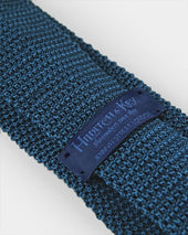 Plain Marine Knitted Silk Tie