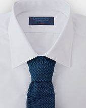 Plain Marine Knitted Silk Tie