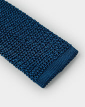 Plain Marine Knitted Silk Tie