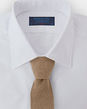 Plain Natural Knitted Cashmere Tie