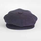 Navy Linen Gatsby Cap