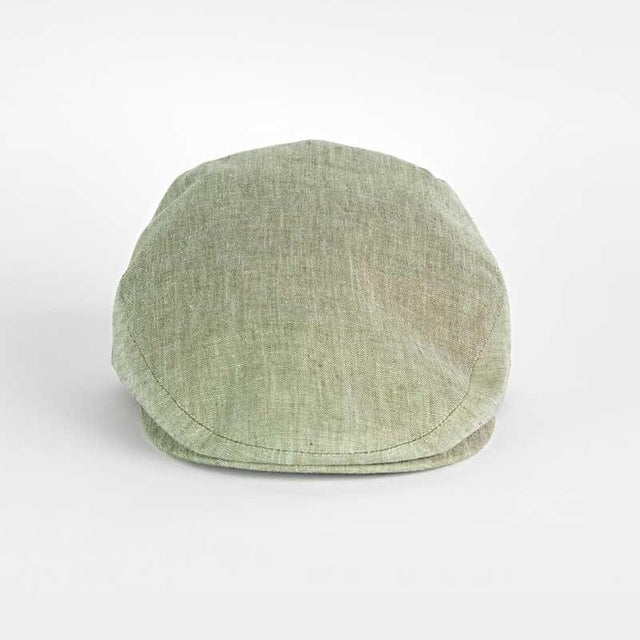 Olive Linen Flat Cap