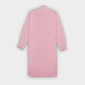 Plain Pink Cotton Twill Nightshirt With Navy Piping