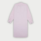 Plain Pink Textured Cotton Nightshirt With Navy Piping