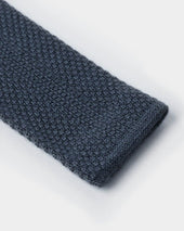 Plain Prussian Knitted Cashmere Tie