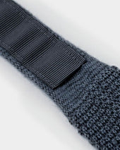 Plain Prussian Knitted Cashmere Tie