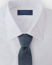 Plain Prussian Knitted Cashmere Tie