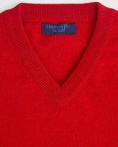 Red V Neck Cashmere Sweater