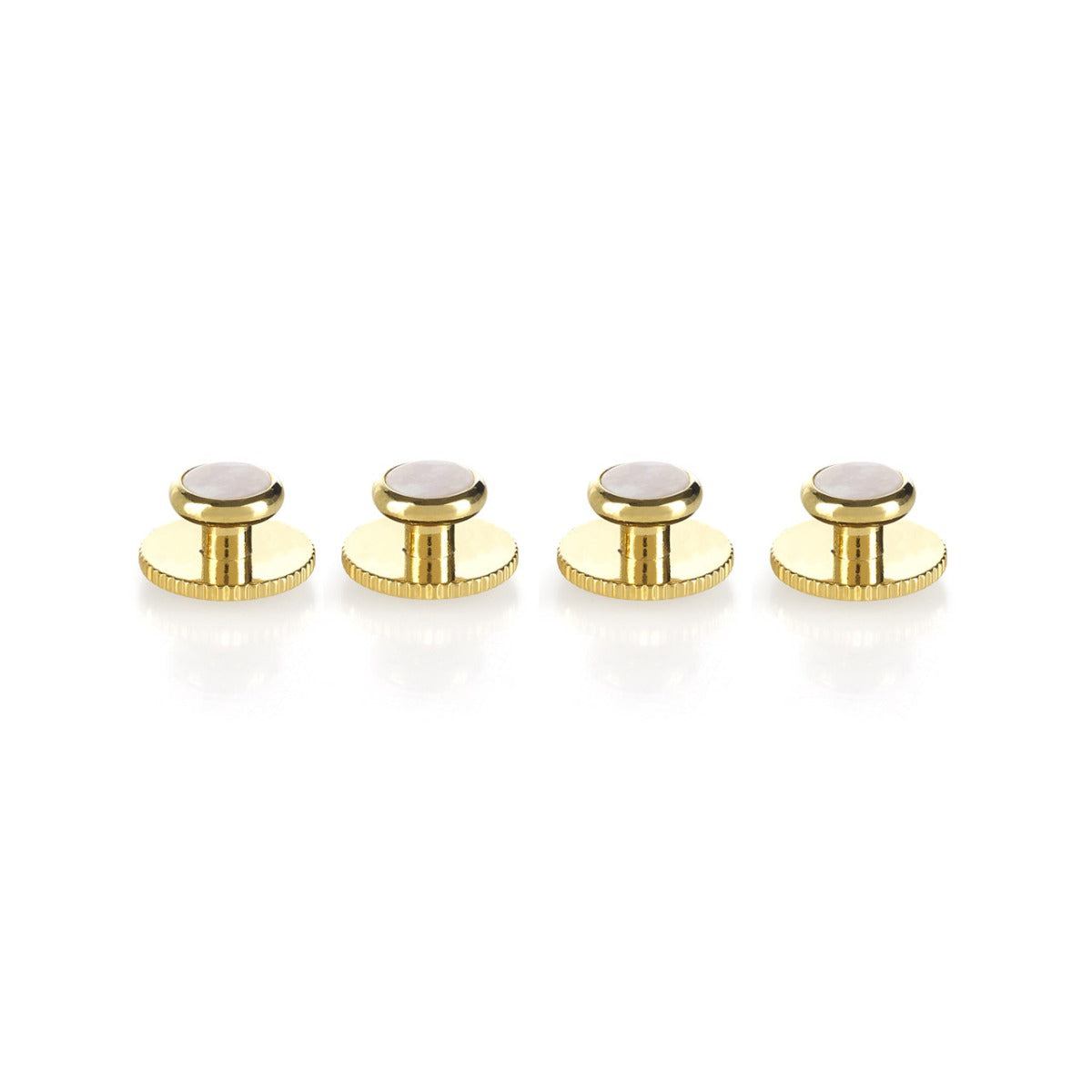 Rhodium And Mother Of Pearl Dress Studs