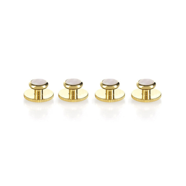 Rhodium and Mother of Pearl Dress Studs