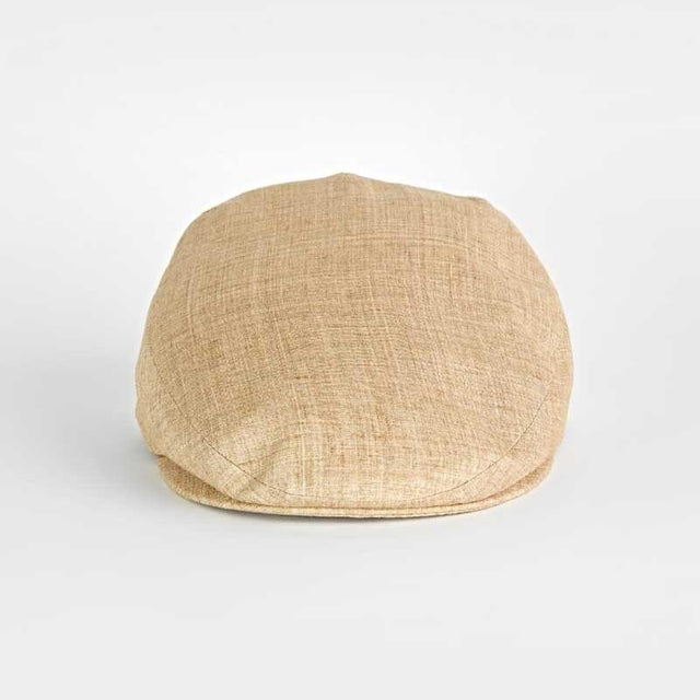 Tan Linen Flat Cap