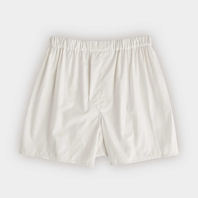 Classic White Cotton Poplin Boxer Shorts