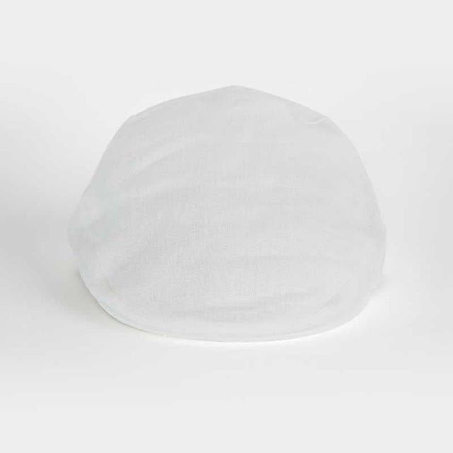 White Linen Flat Cap