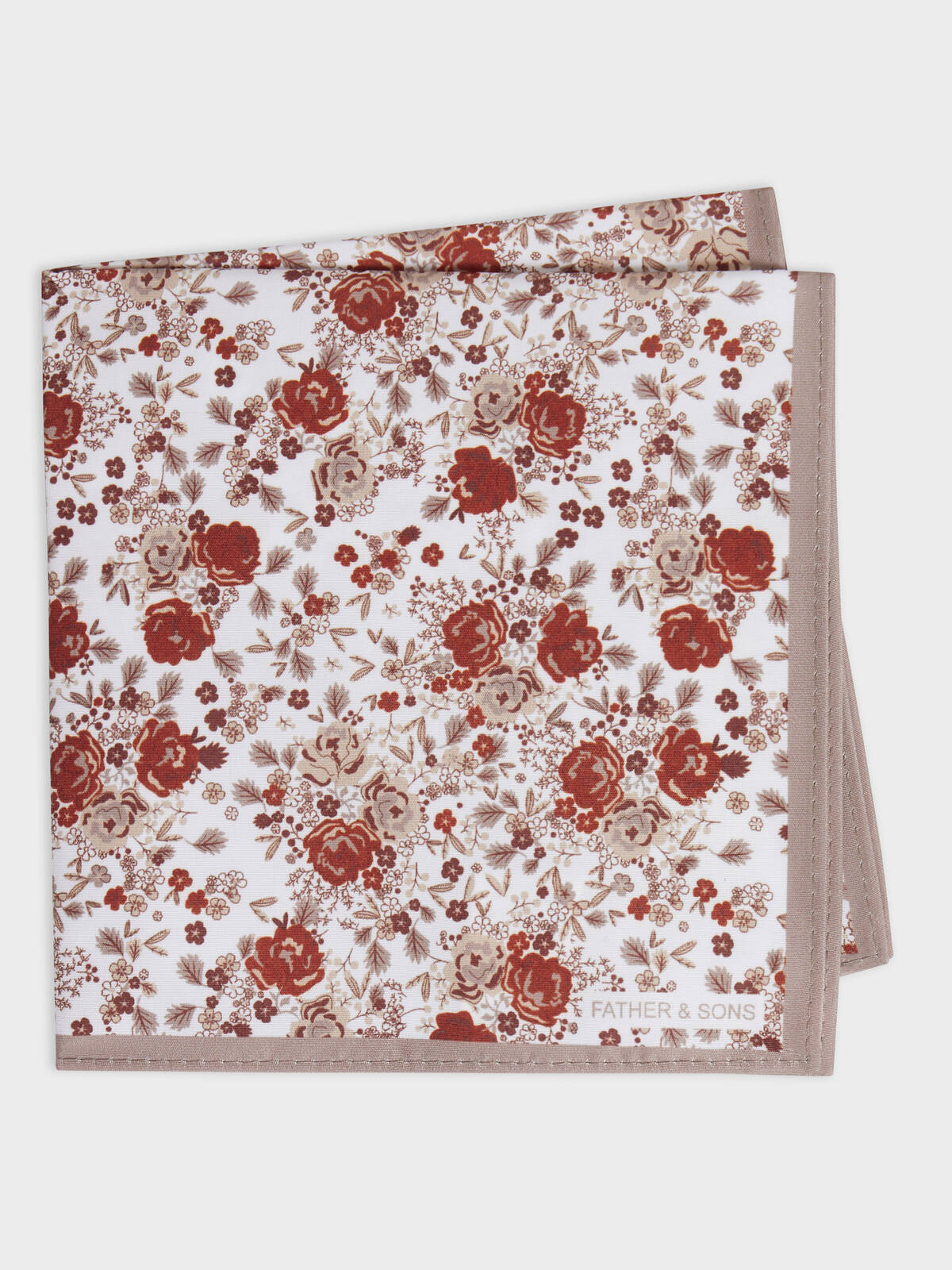 Pochette Motif Fleuri Beige