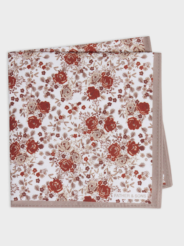 Pochette à motif fleuri beige