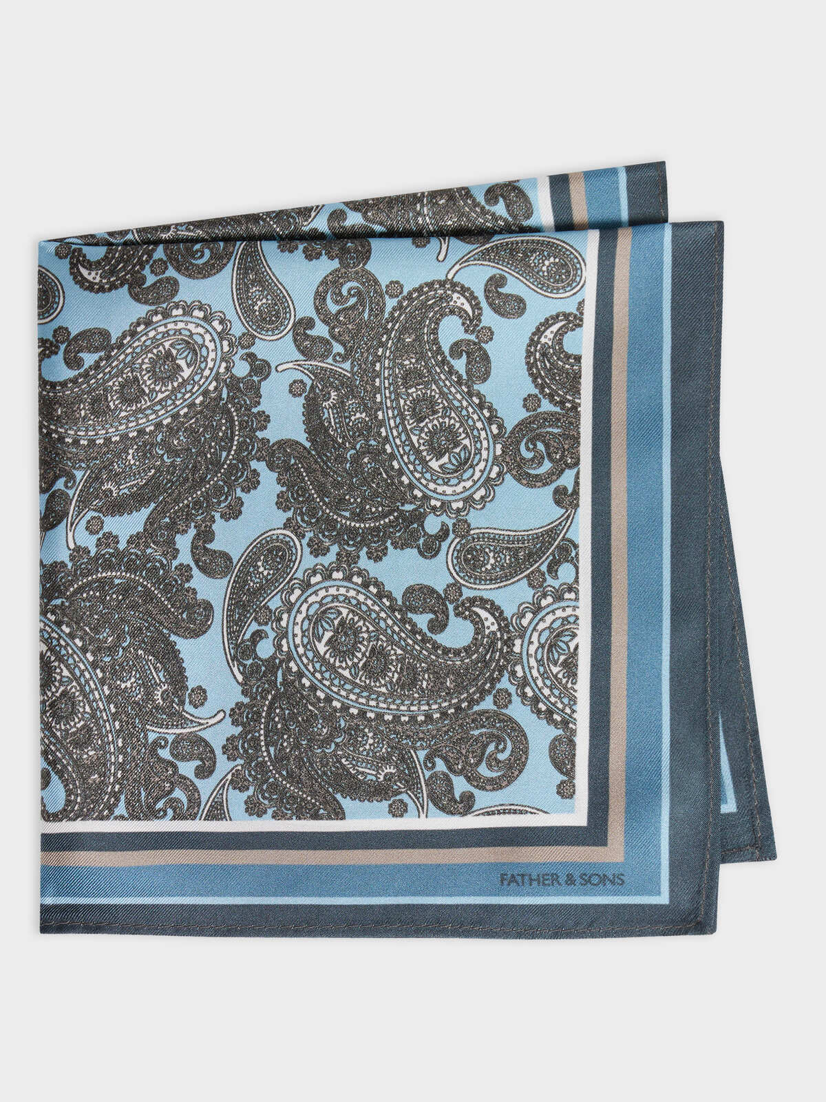 Pochette En Soie Bleu C Rul En Motif