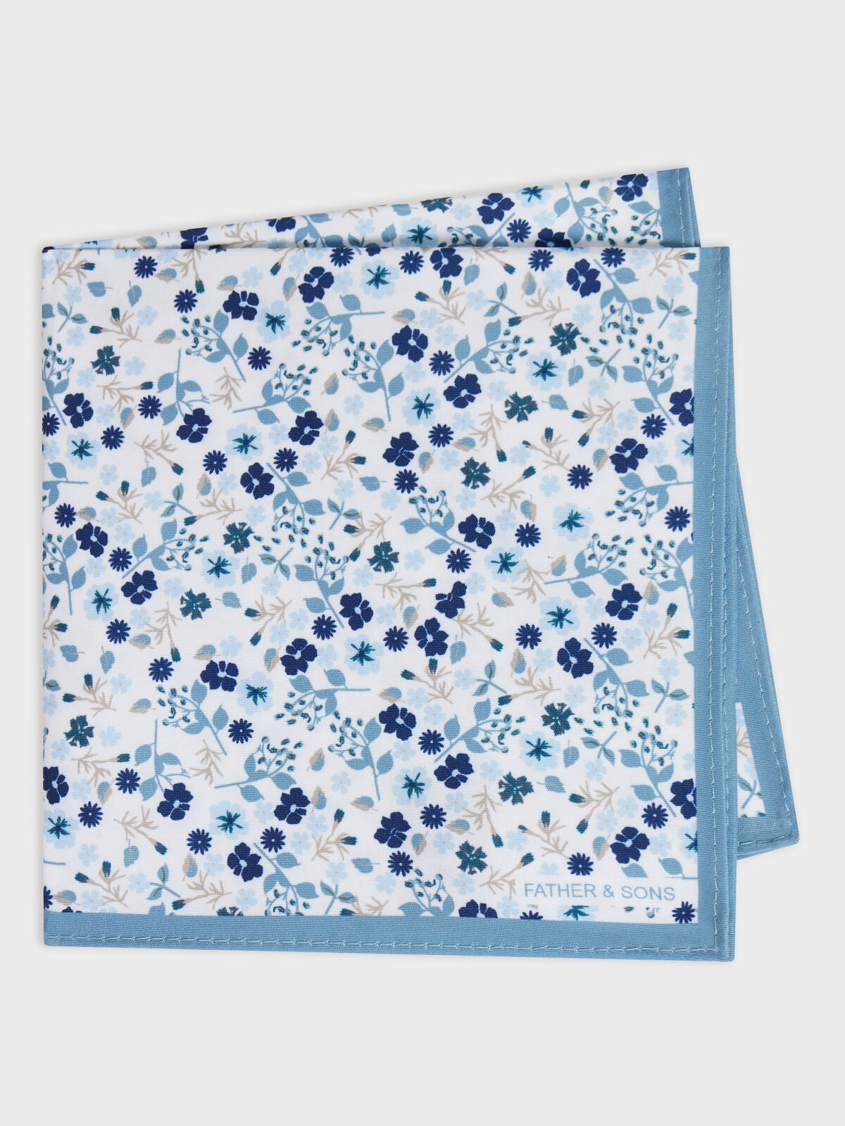 Pochette Motif Fleuri Bleu C Rul En