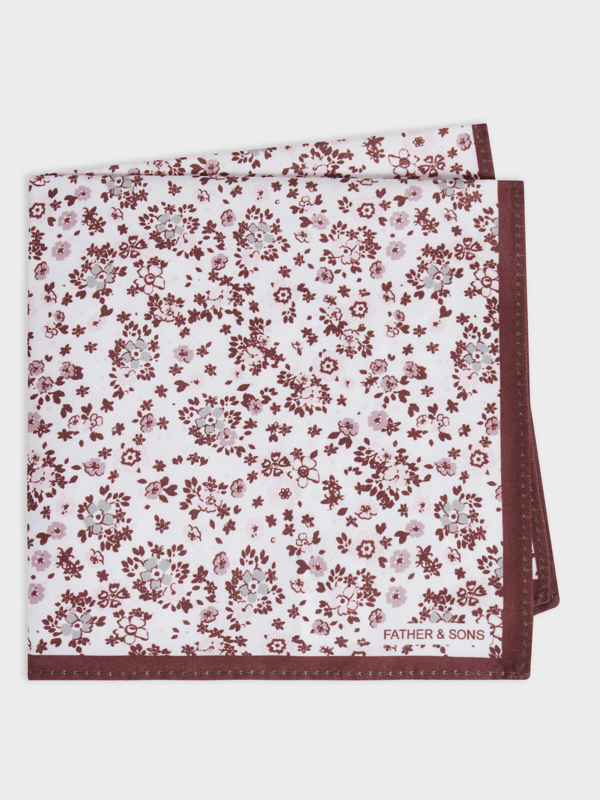 Pochette Motif Fleuri Bordeaux