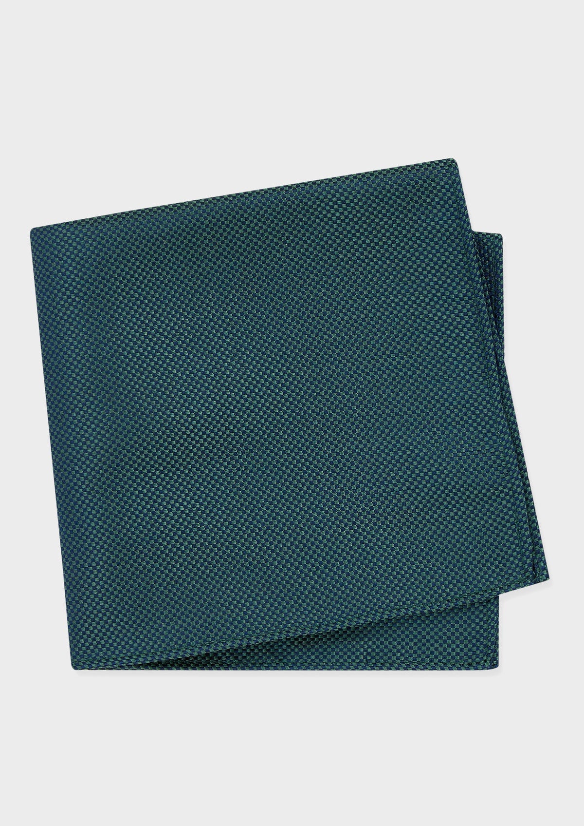 Pochette En Soie Carreaux Bleu Marine Et Vert Bouteille