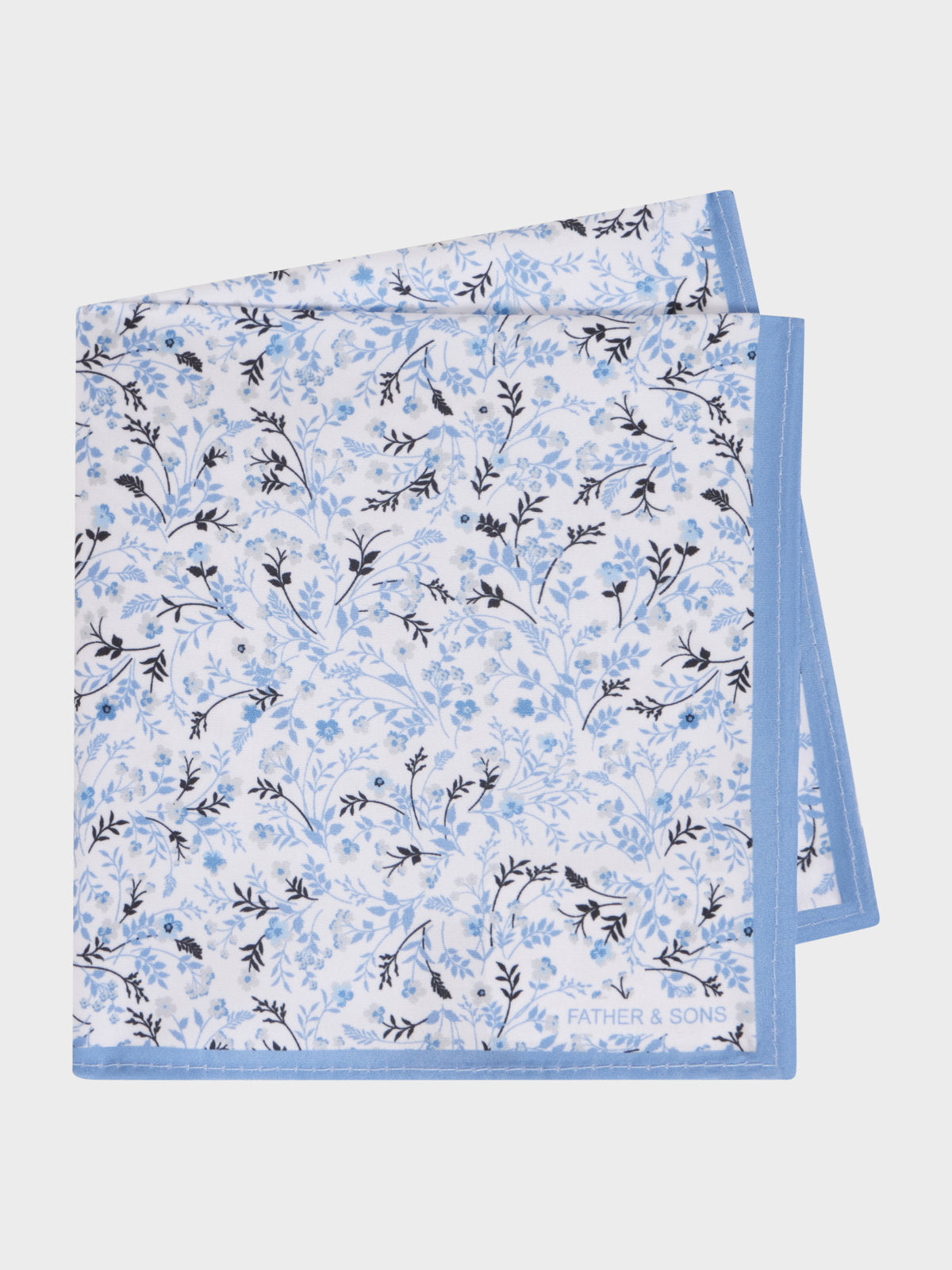 Pochette Bleu Azur Motif Fleuri
