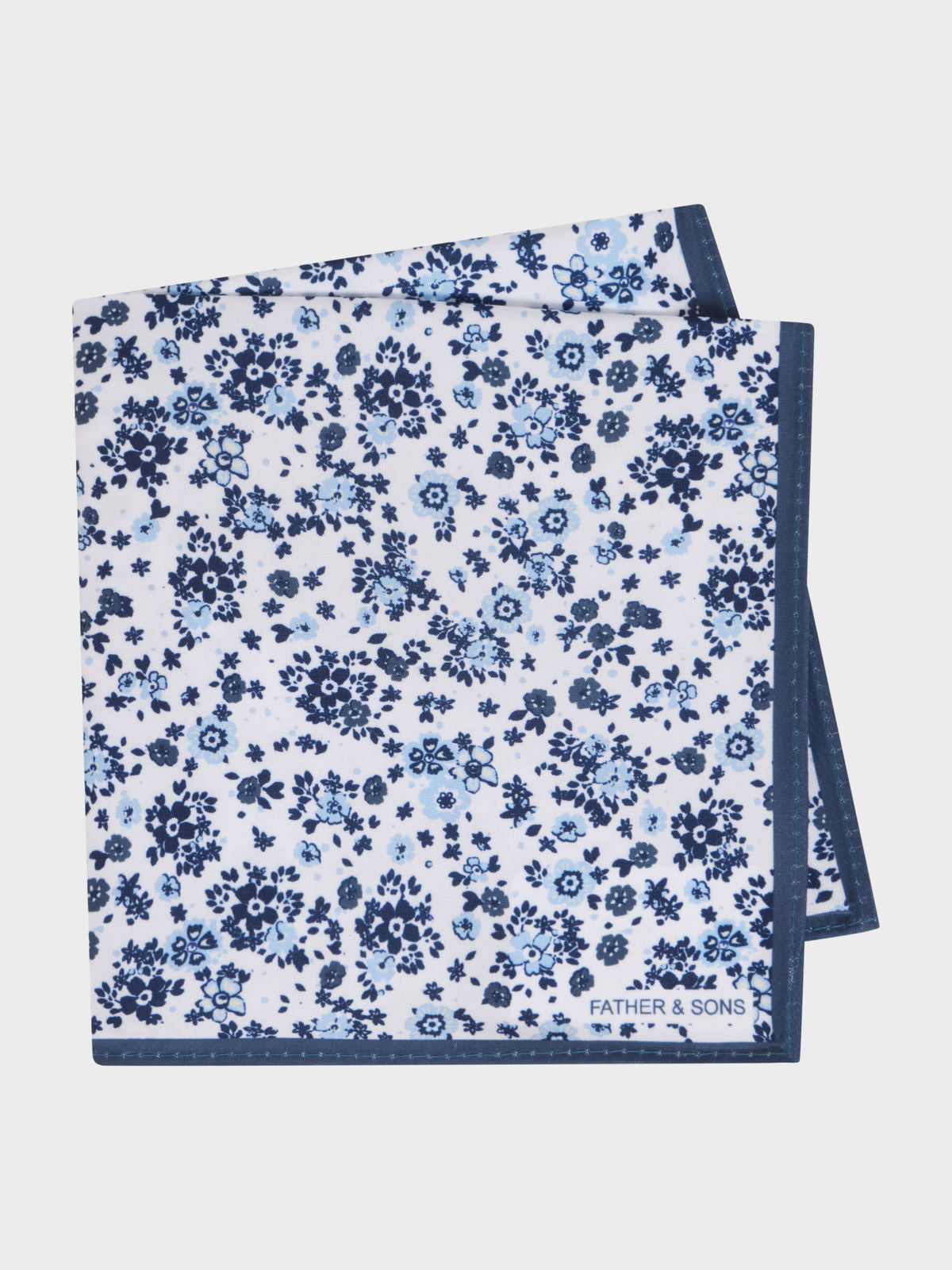 Pochette Bleu Chambray Motif Fleuri