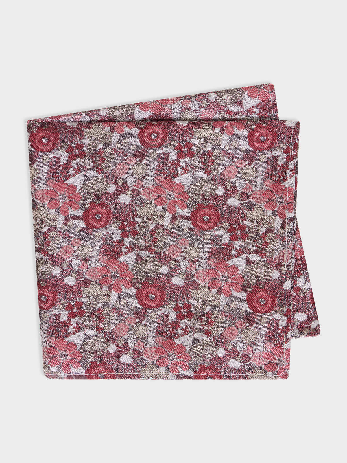 Pochette En Soie M Lang E Rouge Motif Fleuri
