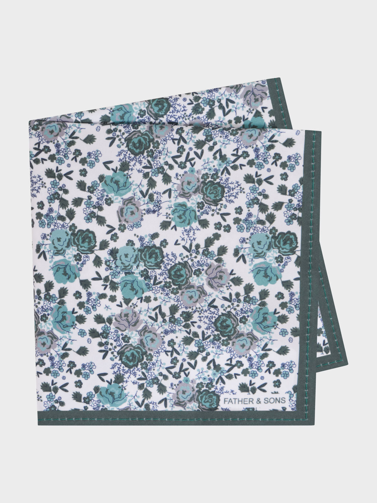Pochette Verte Motif Fleuri