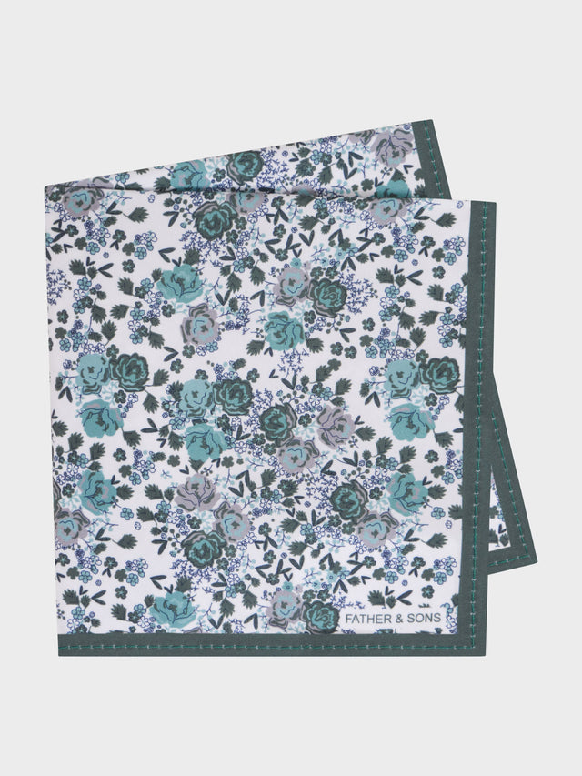 Pochette verte à motif fleuri