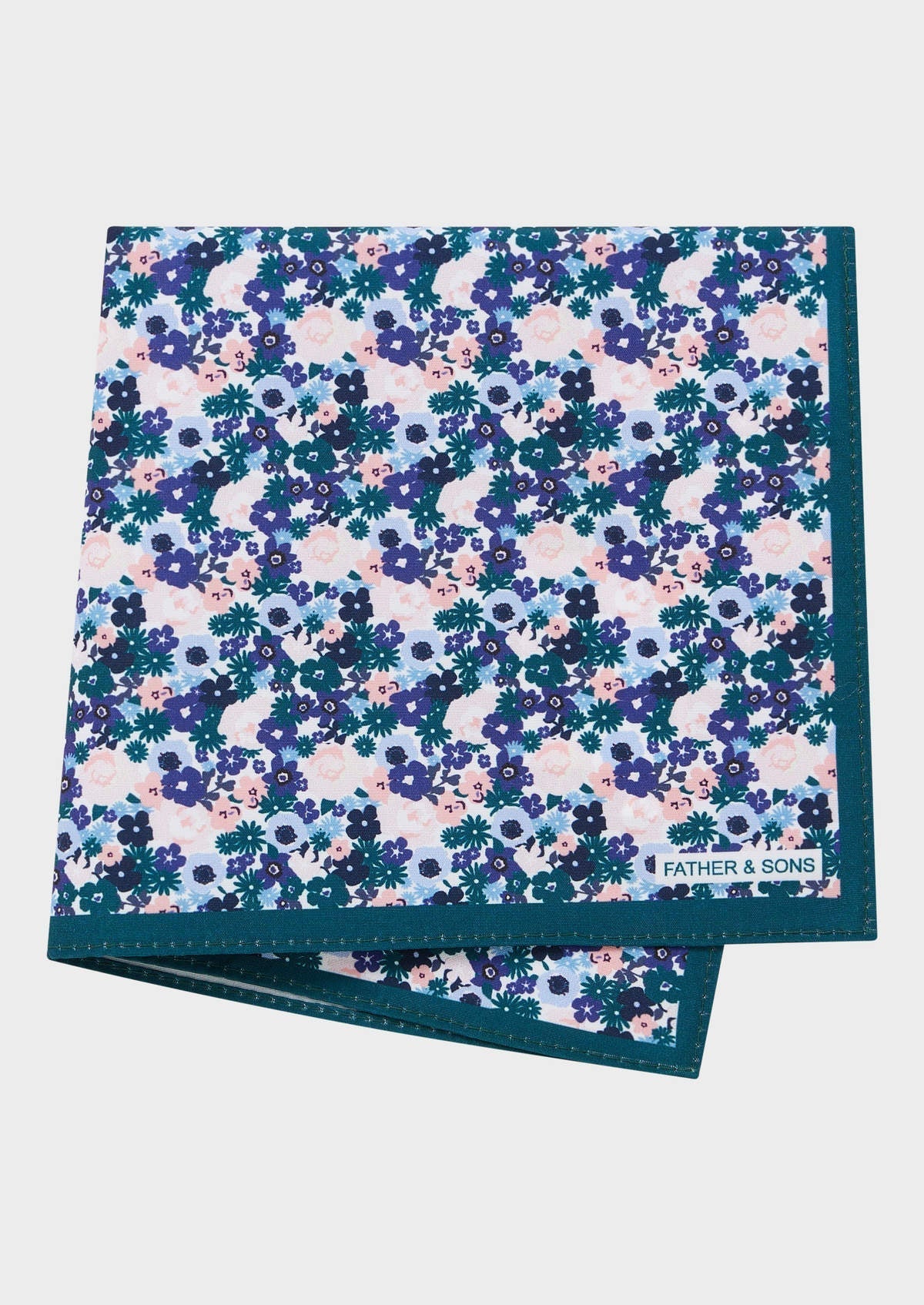 Pochette Blanche Motif Fleuri Bleu P Trole Vert Et Rose