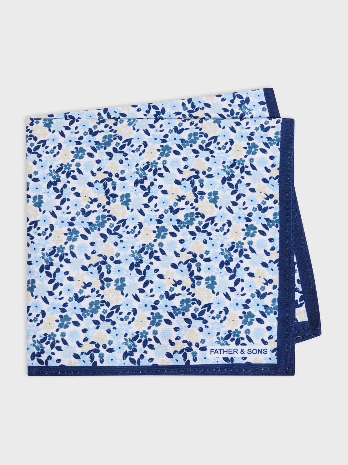Pochette Motif Fleuri Bleu Indigo