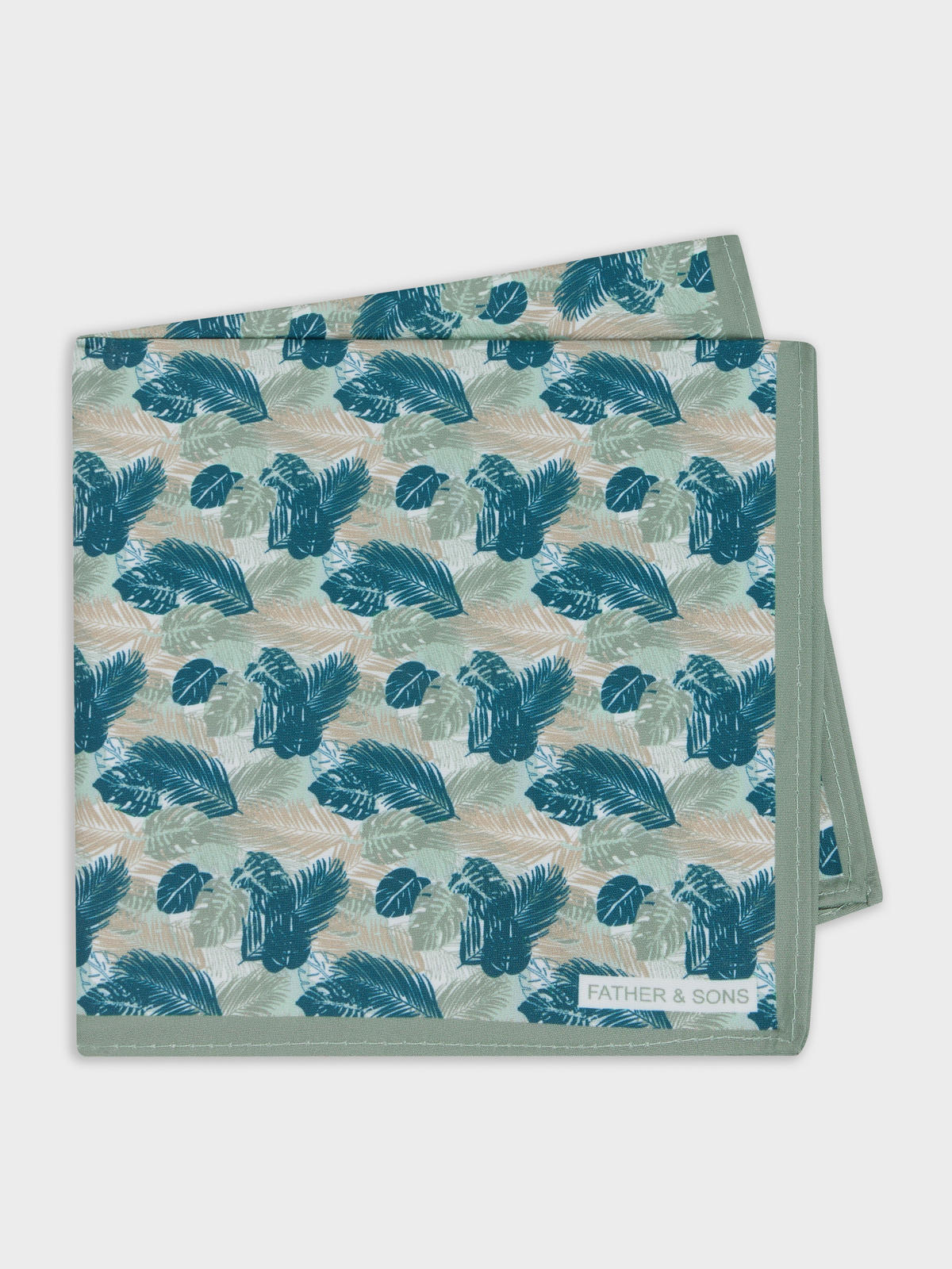 Pochette Motif Fleuri Vert