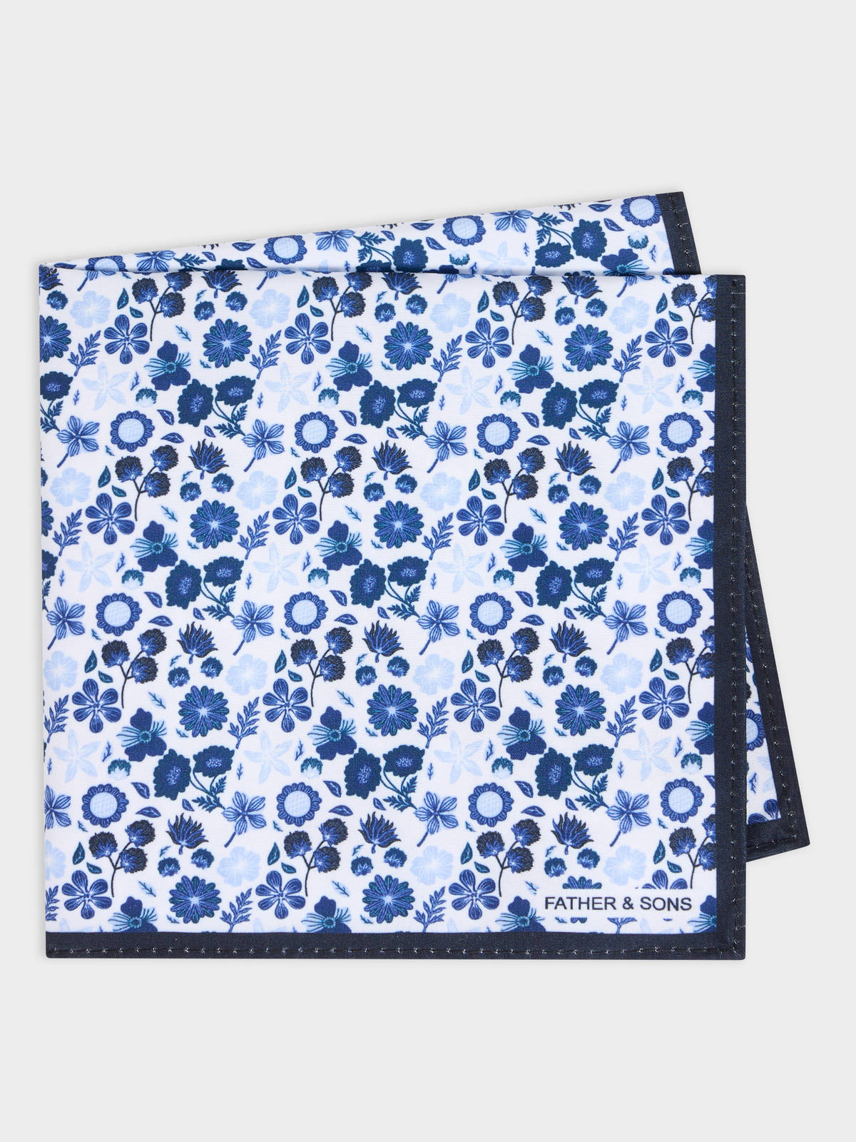 Pochette Motif Fleuri Bleu