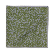 Pochette Bleu Vert Motif Corail Laine Soie