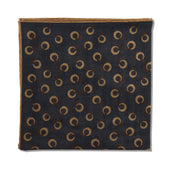 Pochette Gris Beige Motif Anneaux Laine Soie