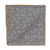 Pochette Gris Beige Motif Anneaux Laine Soie
