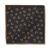 Pochette Gris Beige Motif Anneaux Laine Soie
