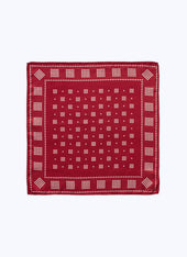 Silk Pocket Square With Geometric Print